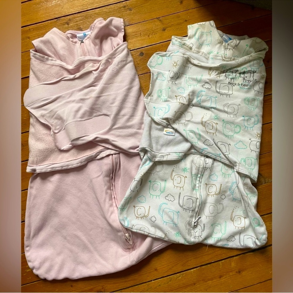 TWO! Halo Newborn and Size Small Sleep Sack Swaddles